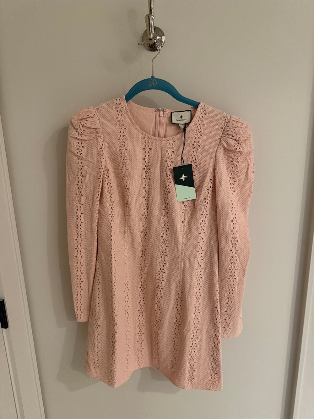 Tuckernuck Pale Pink Eyelet Mini Dress - Picture 3 of 3
